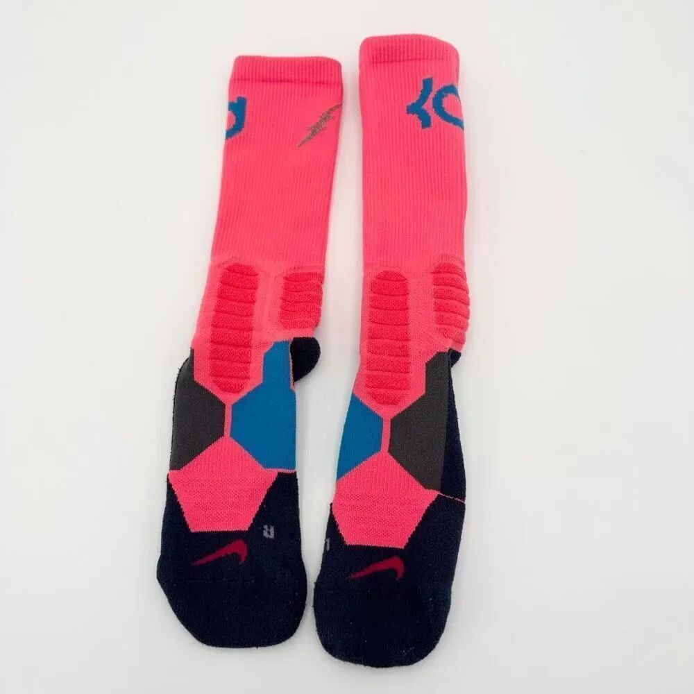 Nike Elite KD Basketball Socks Pink Teal Navy - Women’s US Large